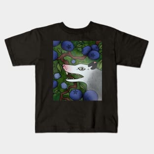 Opossum in a Blueberry Bush Kids T-Shirt